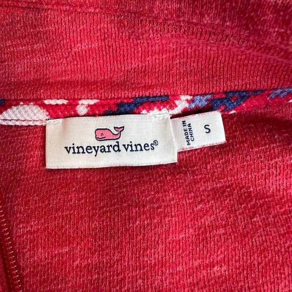 Vineyard Vines 1/4 zip Pullover Sweatshirt with Fair Isle Whale Trim/Accents - S - Picture 7 of 11